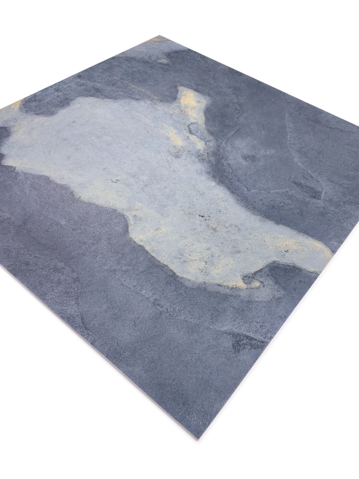 Slate Stone Porcelain Tiles Series Blue Grey Golden Mineral Veins Matte Porcelain Tile