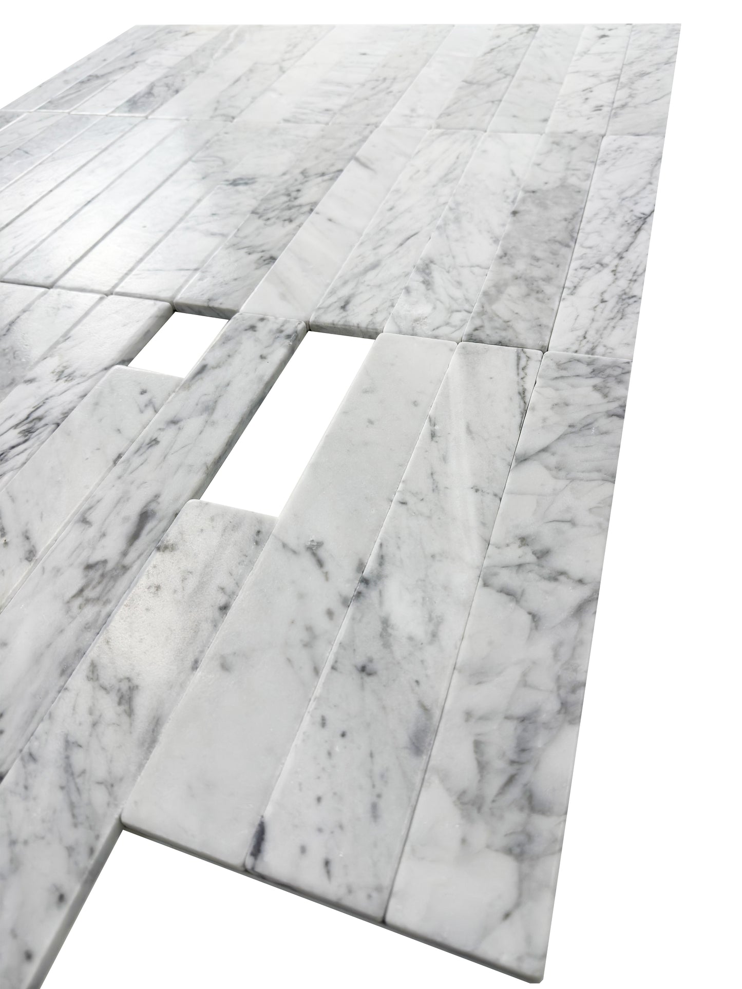 Verona Series Carrara White Tumble & Brush Surface Marble Tile