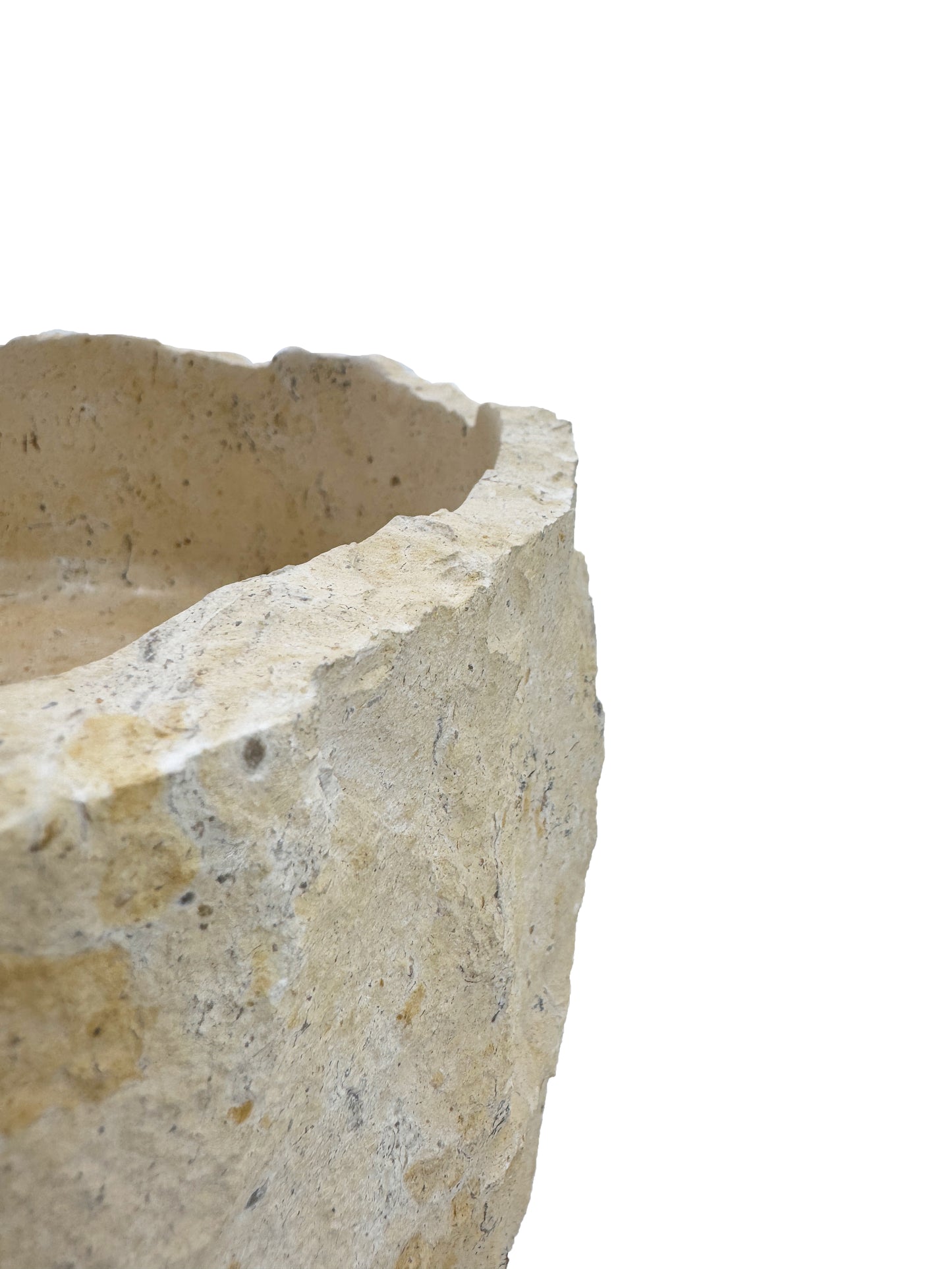 Marble Muse Series Classic Beige Natural Surface Straight Tube Shape Wash Basin